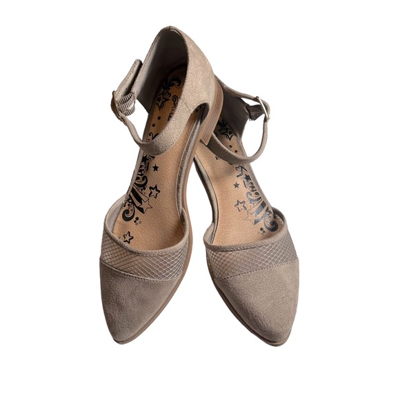 trash Shoes - Brash Women's Mary Jane Flats Fabric Gray Pointed Toe Size 7.5